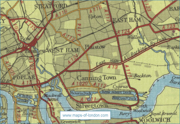 Old map of the London borough of Newham