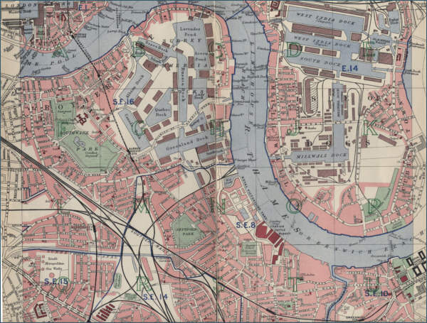 map of Bermondsey, London