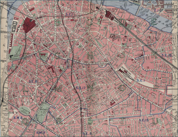 Map of Lambeth, London