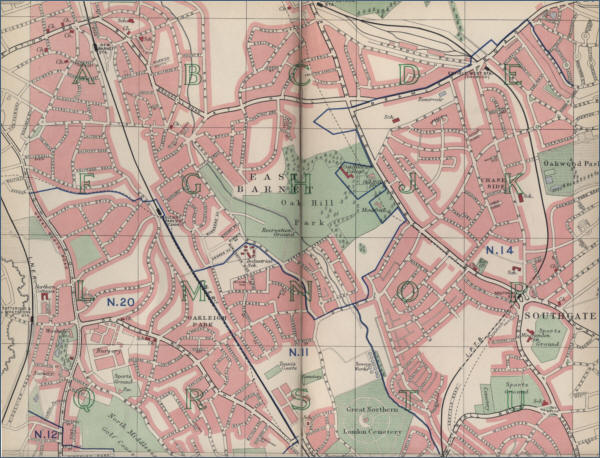 Map of East Barnet, London