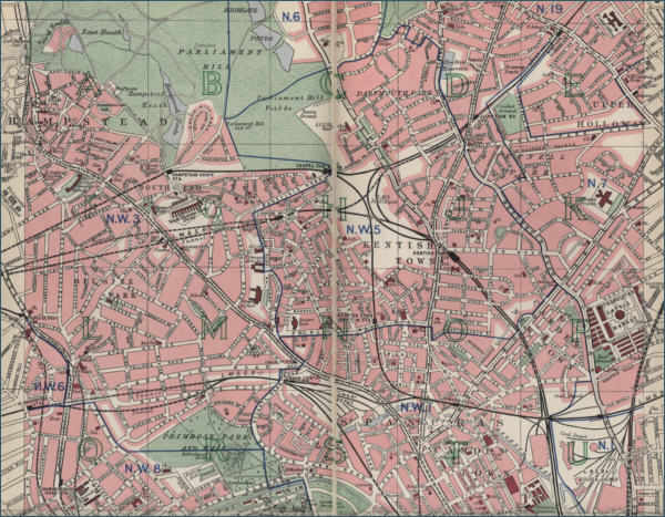 Map of Hampstead, London