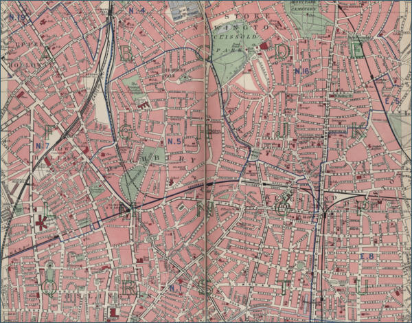 Map of Highbury, London