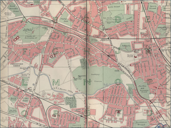 Map of Sudbury, London