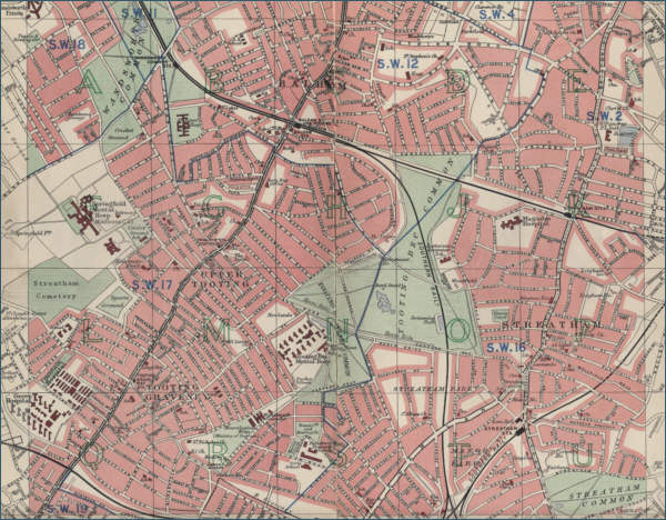 Map of Tooting, London