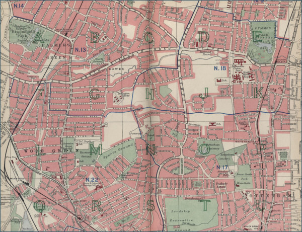 Map of Wood Green, London